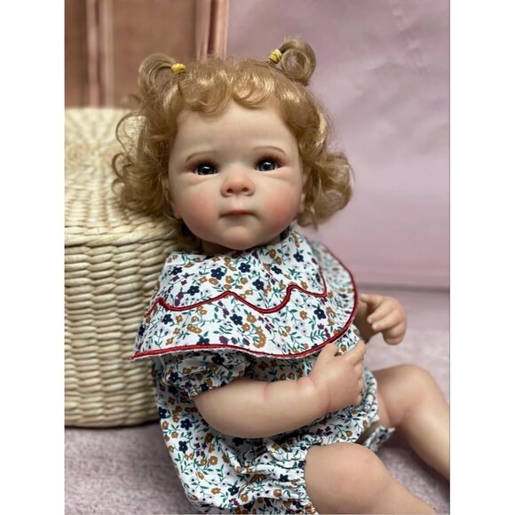 🆕18 Inch Full Vinyl Body Reborn Baby Dolls Girl Newborn Doll Blonde Hair - Picture 8 of 8